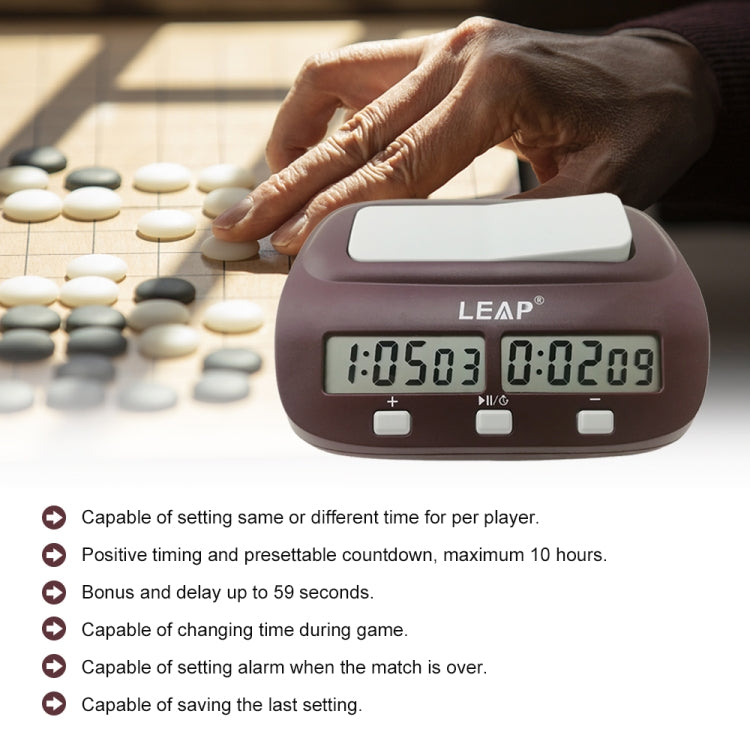 LEAP PQ9907S Reloj De Ajedrez Internacional Go Con 4 Reglas