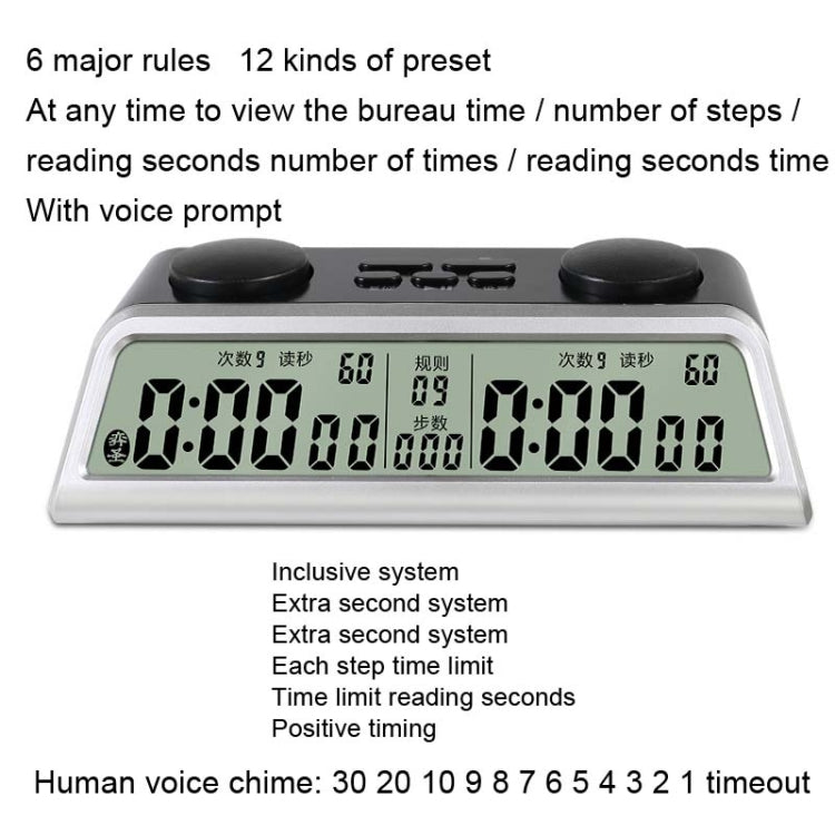 YS YS-903 Go Chess Clock Timer Con Voz Reloj Ajedrez Pro