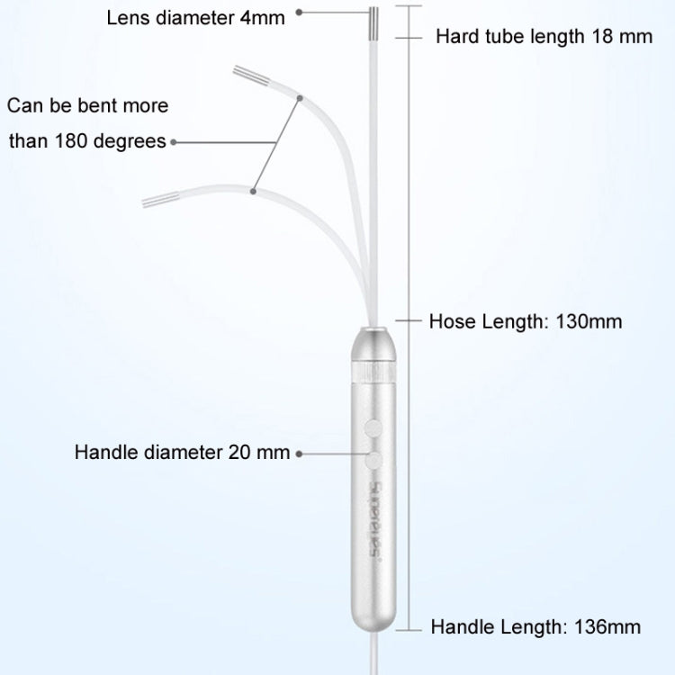 Supereyes Y001 Endoscopio Oral Nasal 4mm Iluminación LED para Consulta