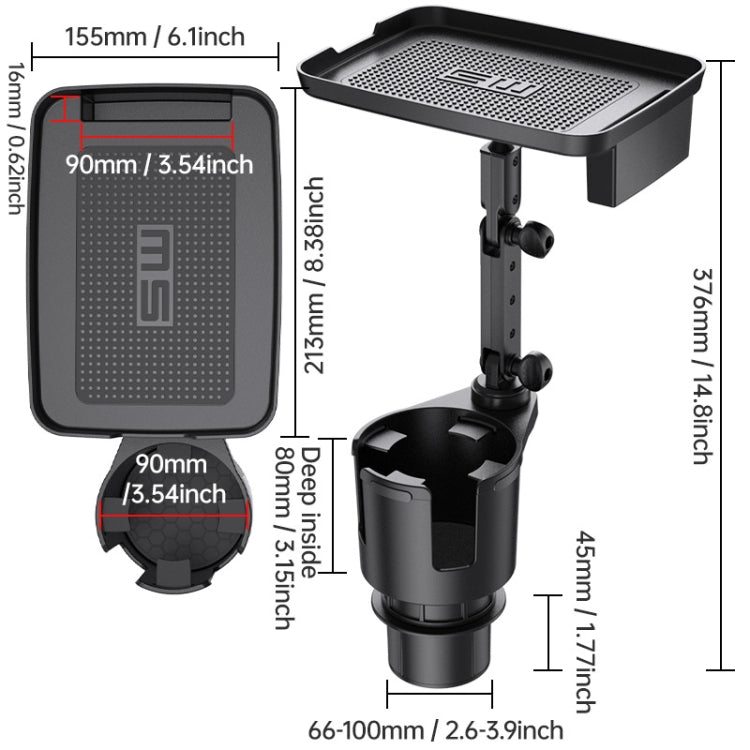 SHUNWEI 2Uds Portavasos Multifuncion Para Coche Rotacion360