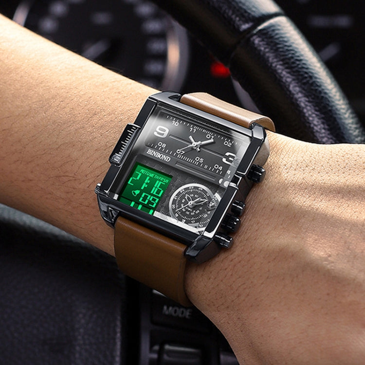 BINBOND B3332 Reloj Deportivo Cuadrado Cuarzo 30 Metros