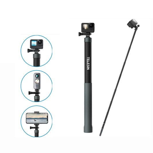TELESIN 3M Fibra de Carbono Selfie Stick Monopod 1/4