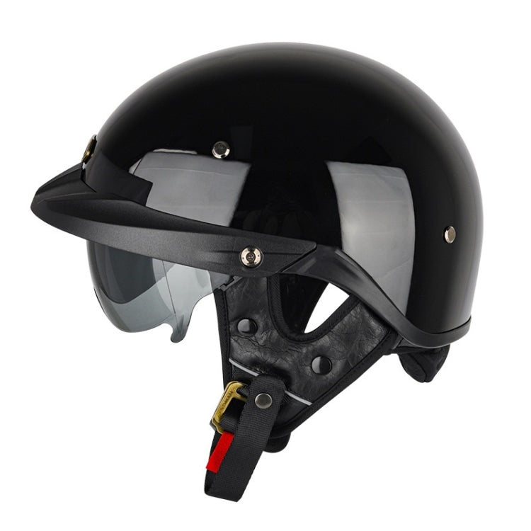 SOMAN Casco Moto Medio Ajustable Con Espejo Interior