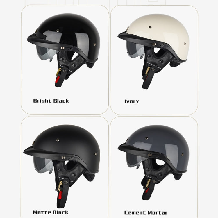 SOMAN Casco Moto Medio Ajustable Con Espejo Interior