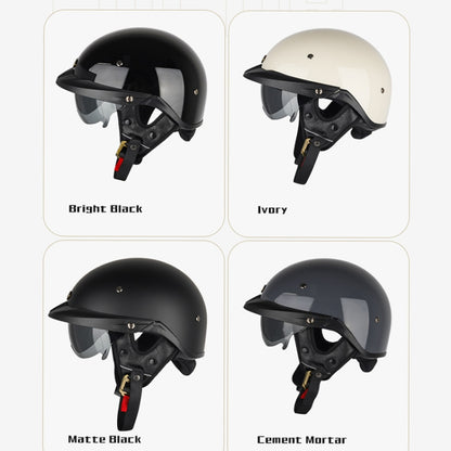 SOMAN Casco Moto Medio Ajustable Con Espejo Interior