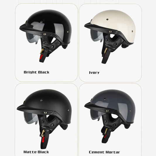 SOMAN Casco Moto Medio Ajustable Con Espejo Interior