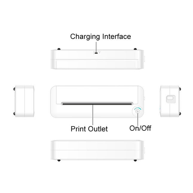 Impresora Mini A4 Bluetooth Inkless X8 Batería 2500mAh Portátil