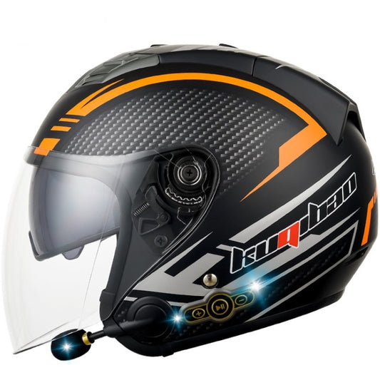 KUQIBAO Casco Motocicleta Bluetooth Doble Lente Confort