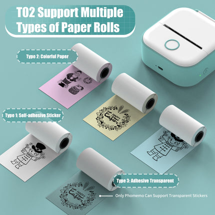 Phomemo T02 Impresora Térmica Bluetooth 203DPI 48mm Verde