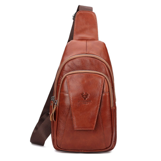 HUMERPAUL Diligent Chest Bag Bolso Mensajero de Cuero Hombre Gran Capacidad