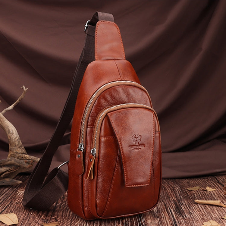 HUMERPAUL Diligent Chest Bag Bolso Mensajero de Cuero Hombre Gran Capacidad