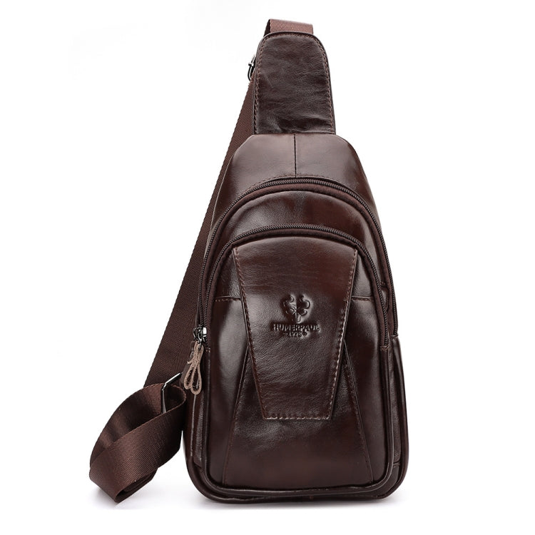 HUMERPAUL Diligent Chest Bag Bolso Mensajero de Cuero Hombre Gran Capacidad