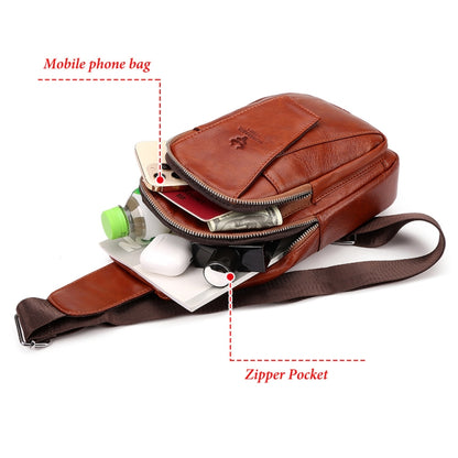 HUMERPAUL Diligent Chest Bag Bolso Mensajero de Cuero Hombre Gran Capacidad