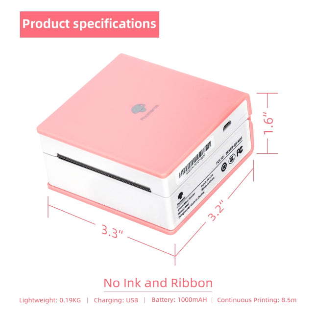 Phomemo M02-WH Impresora Térmica Bluetooth 203DPI 53mm Portátil