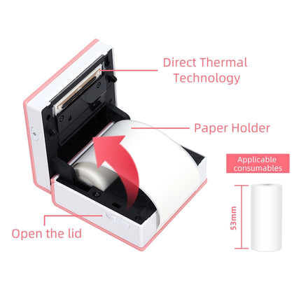 Phomemo M02-WH Impresora Térmica Bluetooth 203DPI 53mm Portátil