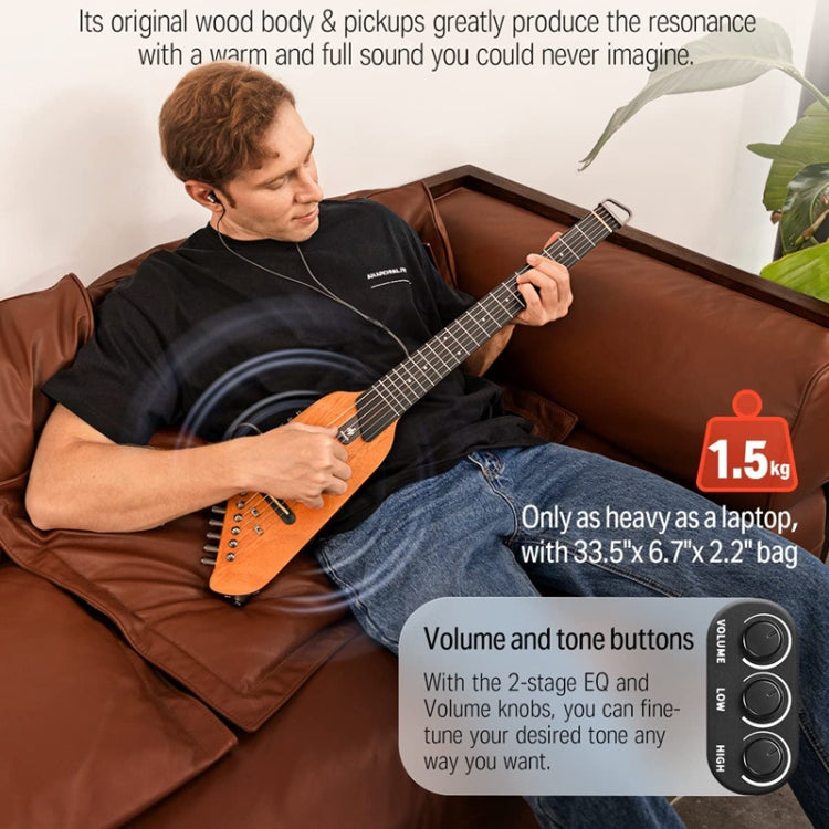 Donner Guitarra Desmontable Portátil Silenciosa SinCabeza Inteligente