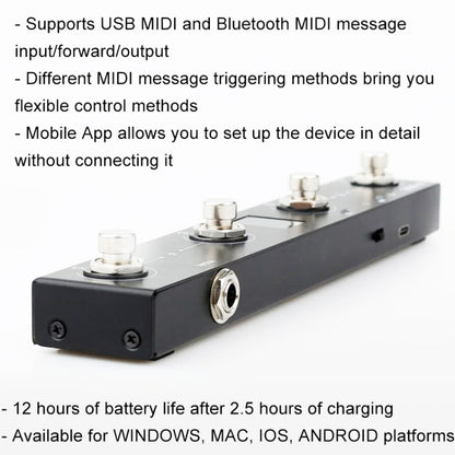 M-VAVE Controlador MIDI Bluetooth Pedal Page Turner Para Instrumentos Musicales