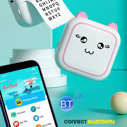 Impresora Térmica Portátil M5 Mini Bluetooth 200DPI Rosa 1200mAh