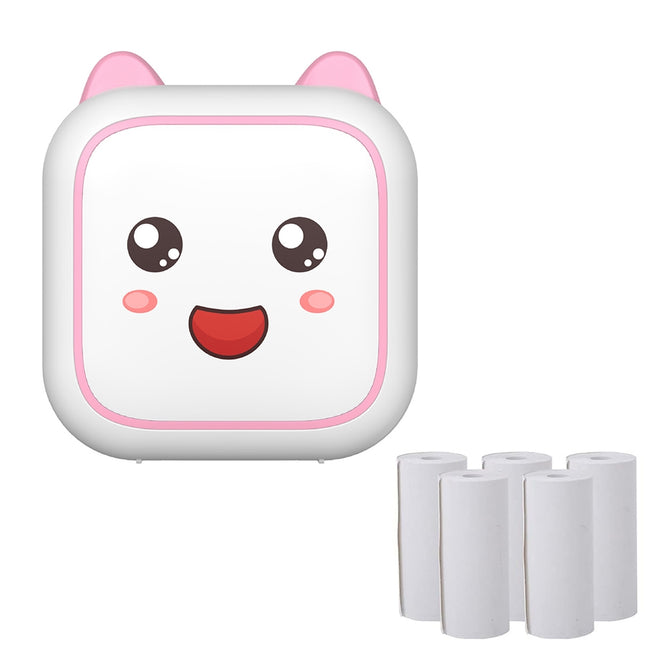Impresora Térmica Bluetooth C26 Mini Portátil Rosa 200DPI + 5 Papel