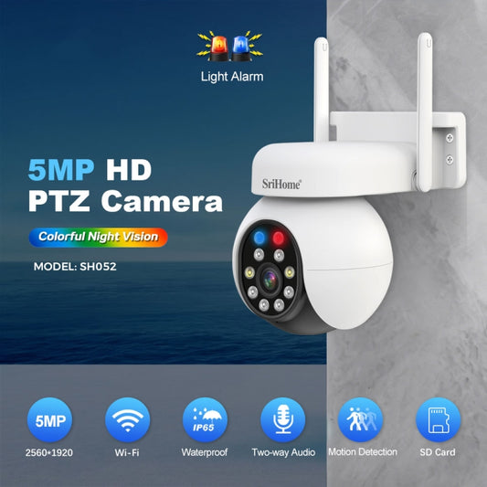 SriHome SH052B WiFi Cámara PTZ IP AI Seguimiento Exterior