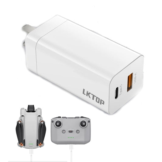 LKTOP 65W GaN Cargador DJI Mavic USB C USB A Portátil