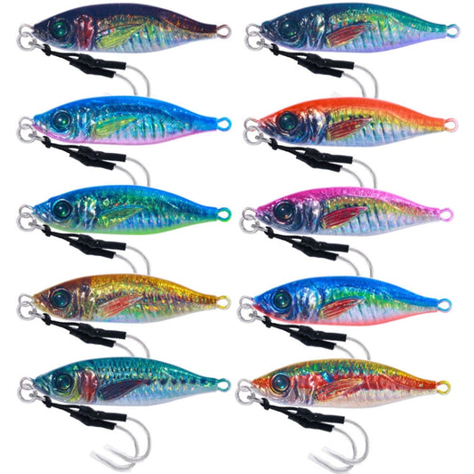 HENGJIA Señuelos De Pesca De Mar 10 Colores Ojos 3D