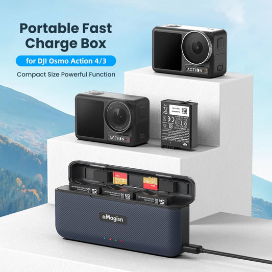AMagisn DJI Action 4 Caja Carga Rápida 80 Min Para Cámaras
