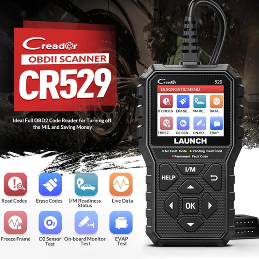 Launch Creader CR529 Escáner OBD2 Lectura De Códigos Del Motor