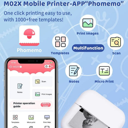 Phomemo M02X Impresora Térmica Bluetooth Portátil 48mm 162g