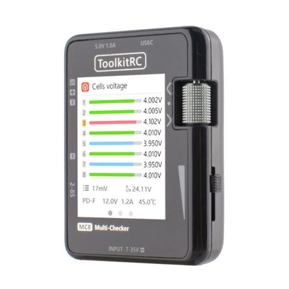 ToolkitRC MC8 Cargador PD Pantalla de Potencia Dual USB C