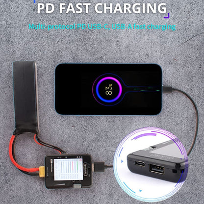 ToolkitRC MC8 Cargador PD Pantalla de Potencia Dual USB C