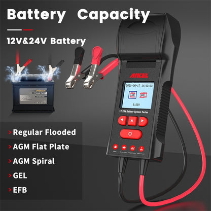 ANCEL BST600 Probador de Batería Automotriz 12V 24V CCA