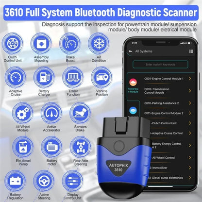 Autophix 3610 Escáner Bluetooth para VW Audi Skoda Seat