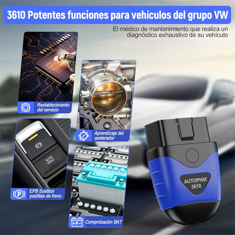 Autophix 3610 Escáner Bluetooth para VW Audi Skoda Seat