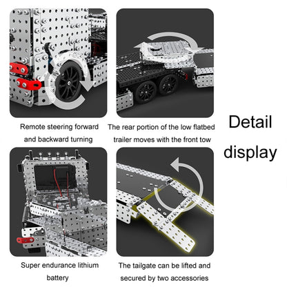 ZBToys Juguete Mecánico Control Remoto Remolque Modelo De Metal Construcción