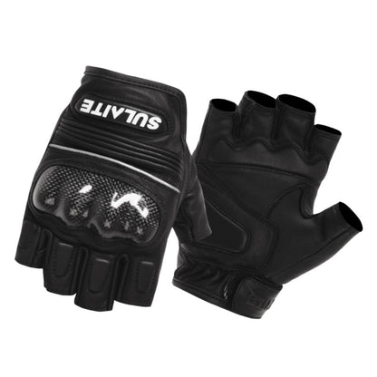 SULAITE Guantes Medio Dedo Fibra De Carbono Motocicleta
