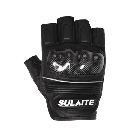 SULAITE Guantes Medio Dedo Fibra De Carbono Motocicleta