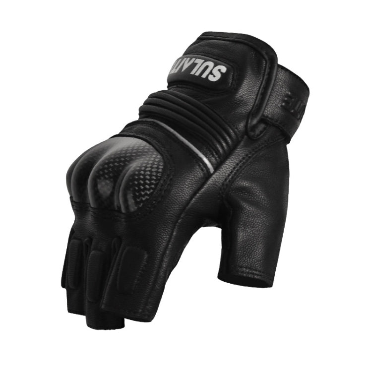 SULAITE Guantes Medio Dedo Fibra De Carbono Motocicleta