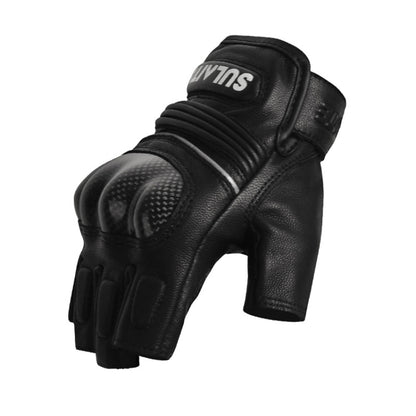 SULAITE Guantes Medio Dedo Fibra De Carbono Motocicleta