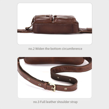BULL CAPTAIN 082 Bolso Bandolera Piel de Vaca Gran Capacidad