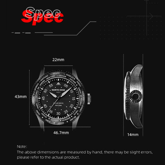 North Edge Reloj Deportivo Movimiento Solar Cuarzo