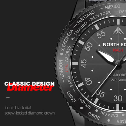 North Edge Reloj Deportivo Movimiento Solar Cuarzo
