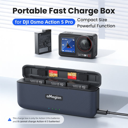 AMagisn DJI Action 5 Pro Cargador Caja Almacenaje USB C PD