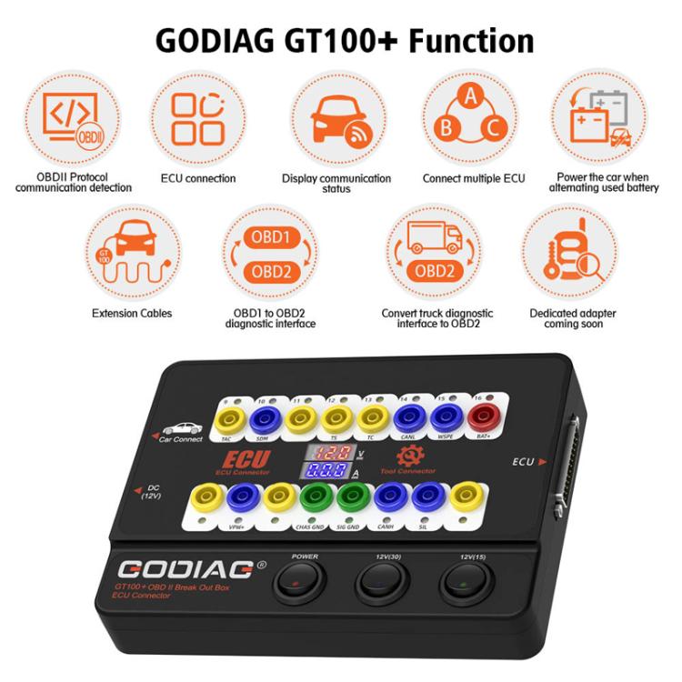 GODIAG GT100+ Probador OBDII Diagnóstico ECU Visualización Corriente