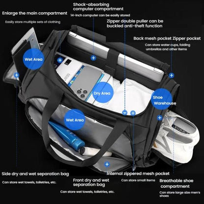 WEPOWER Bolsa de Viaje con Compartimento para Zapatos
