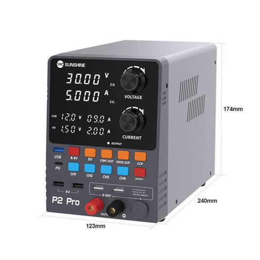 SUNSHINE P2 Pro Regulador CC 0-30V Fuente de laboratorio