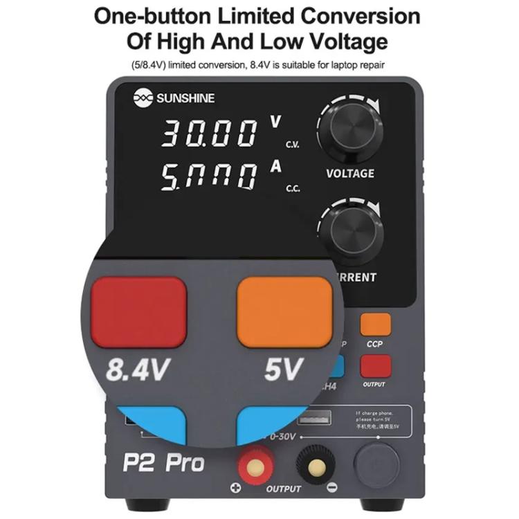 SUNSHINE P2 Pro Regulador CC 0-30V Fuente de laboratorio