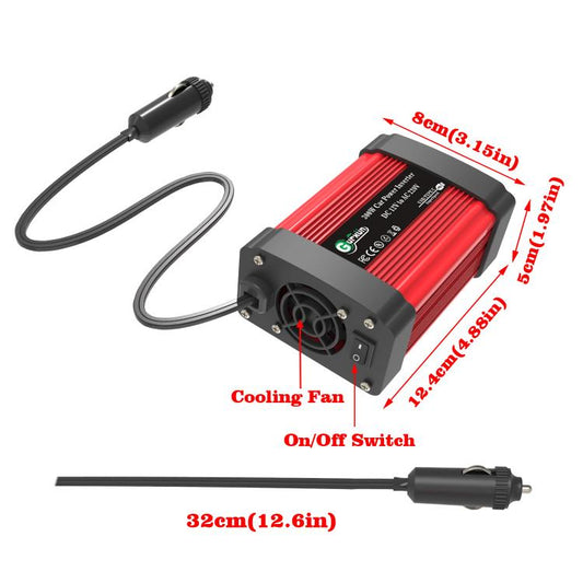 Gurxun 300W Inversor De Coche Onda Cuadrada USB Type-C