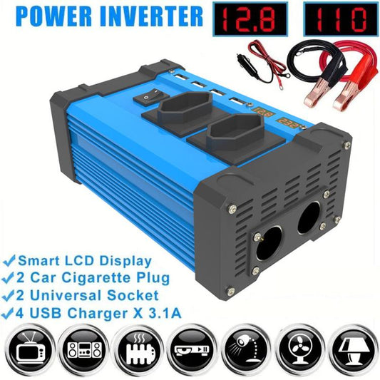 Gurxun Inversor Onda Cuadrada Modificado LCD 220V CA