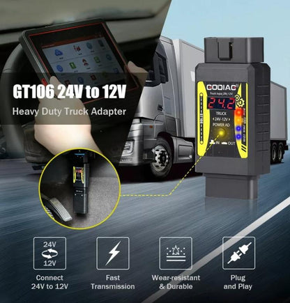 GODIAG GT106 PLUS Adaptador Diagnóstico Convierte 24V a 12V